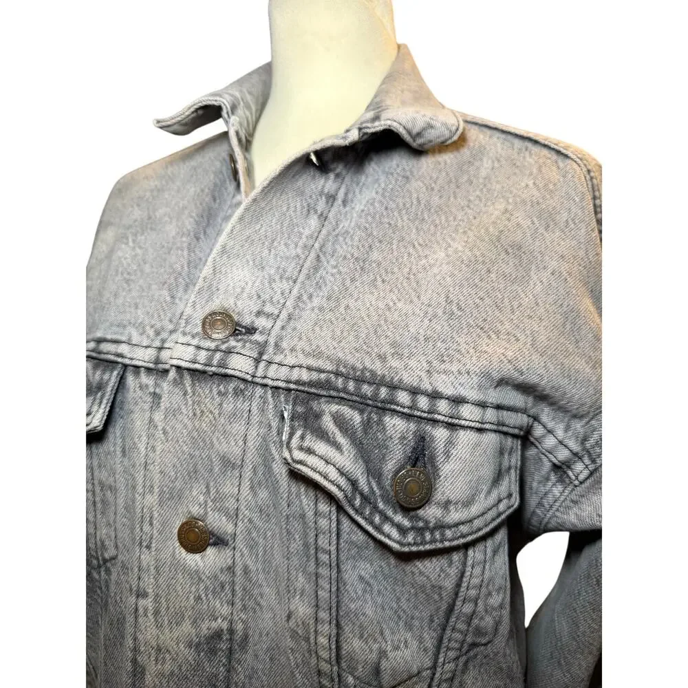 Levi Strauss Vintage Acid Wash Denim Jacket, Light Wash Grunge Retro, Unisex